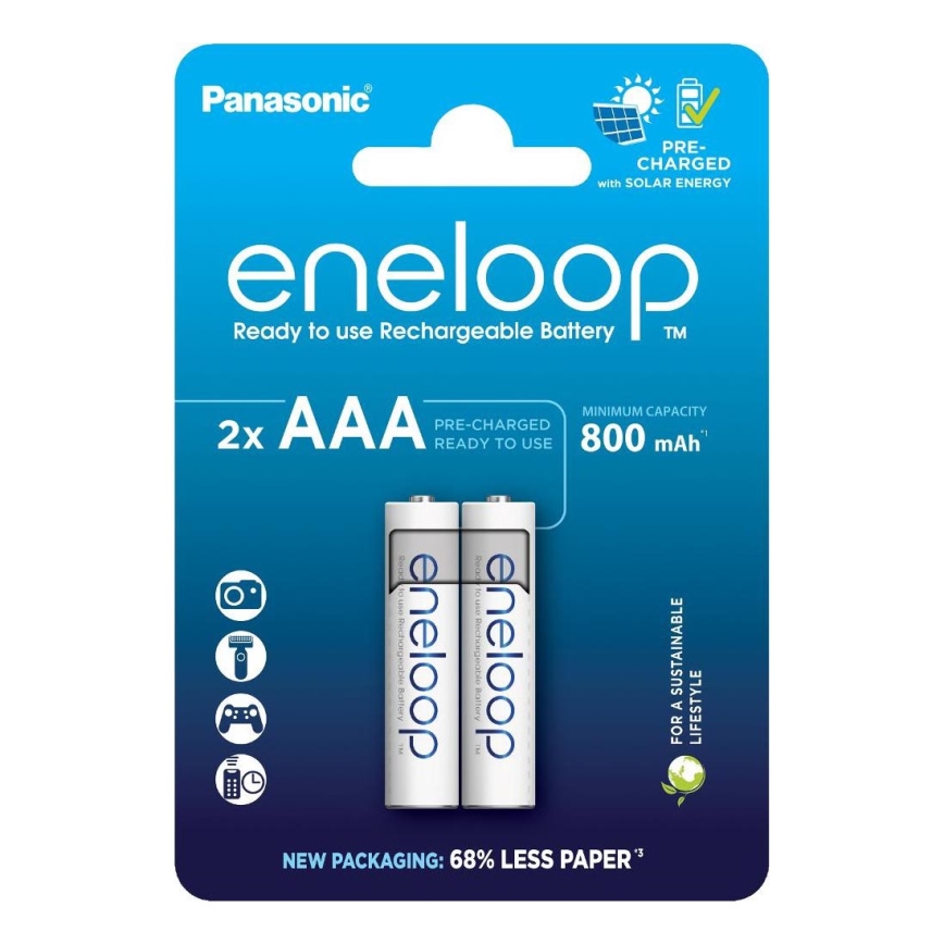 Panasonic - 2 tk Laetav patarei AAA Eneloop 800 mAh