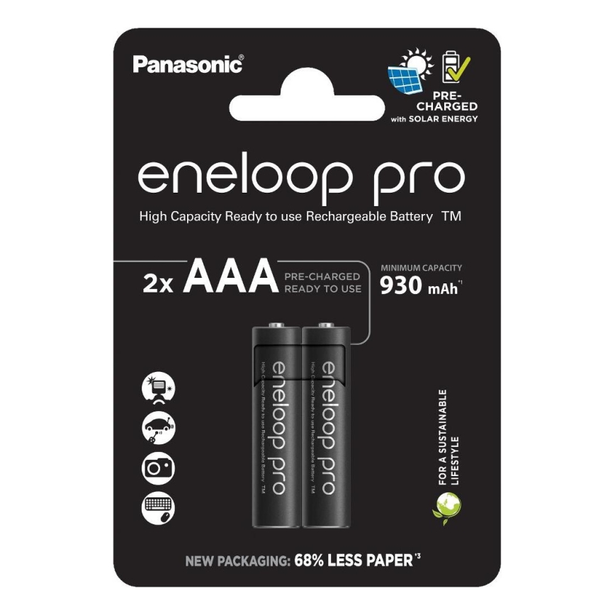Panasonic - 2 tk Laetav patarei AAA Eneloop Pro 930 mAh