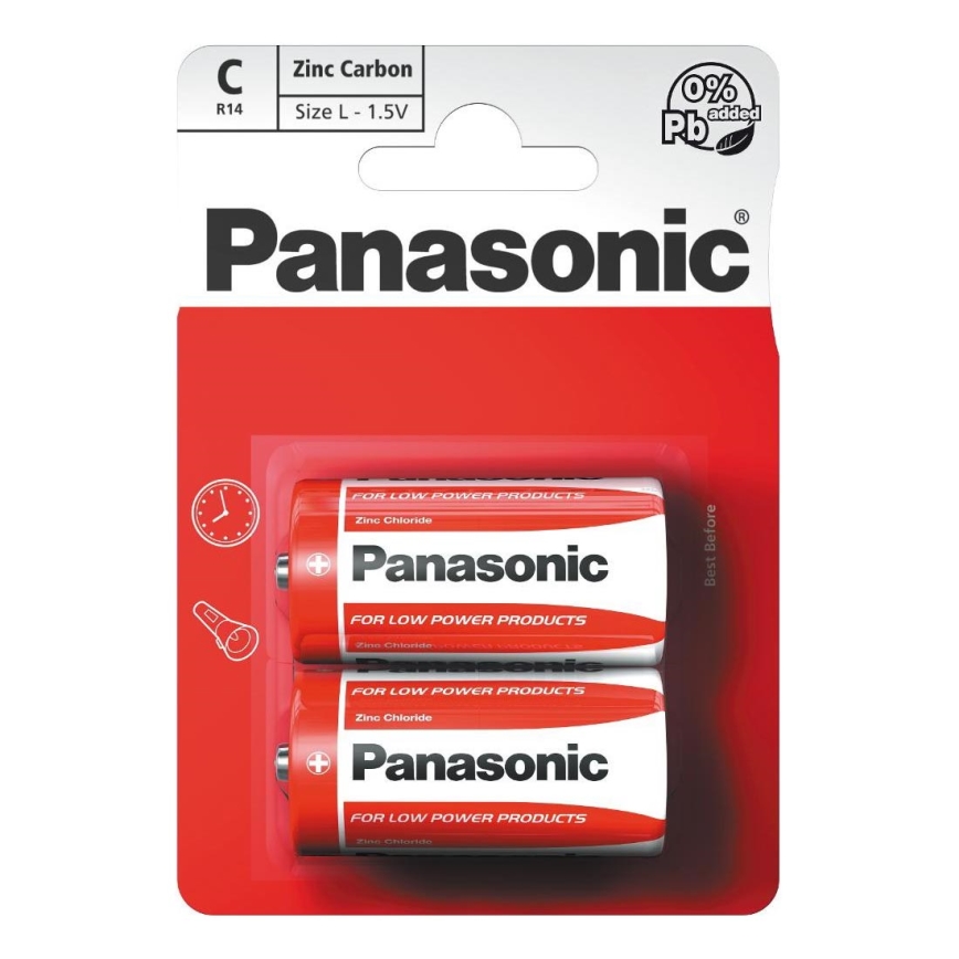 Panasonic - 2 tk Tsink-süsinik patarei C 1,5V