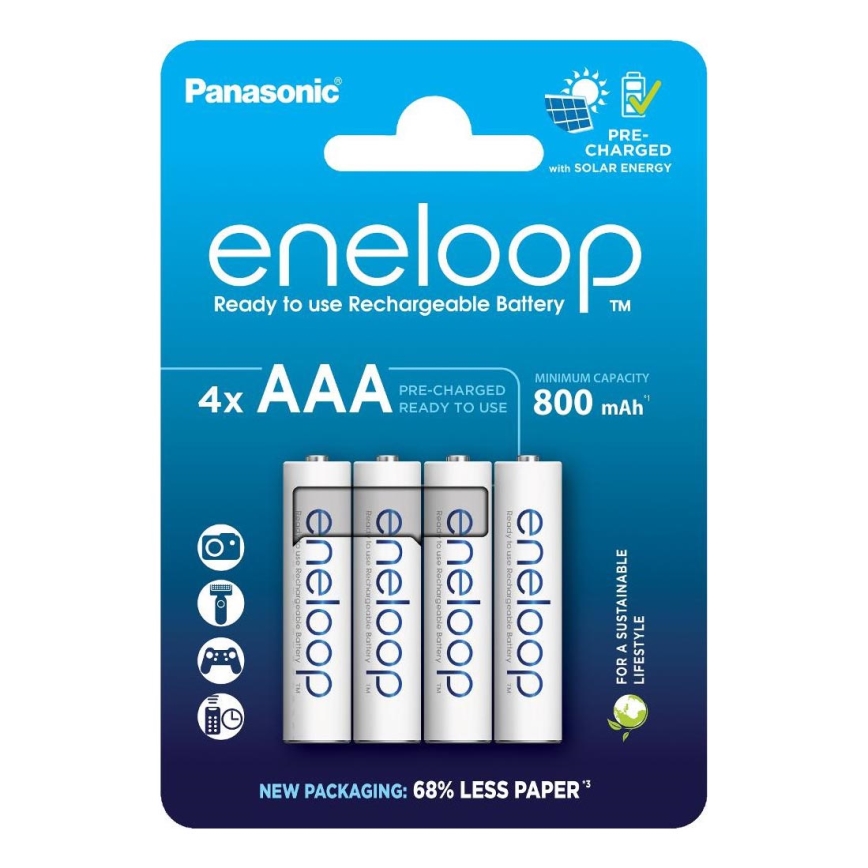 Panasonic - 4 tk Laetav patarei AAA Eneloop 800 mAh