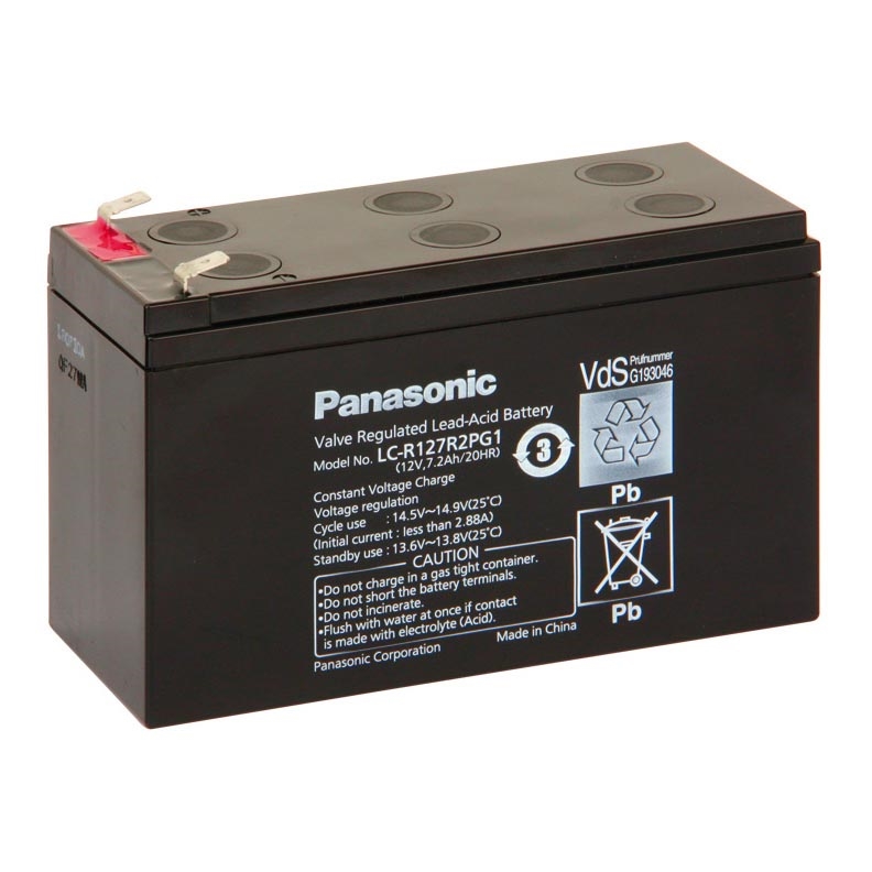 Panasonic LC-R127R2PG1 - pliiaku 12V/7.2Ah/faston 6,3 mm