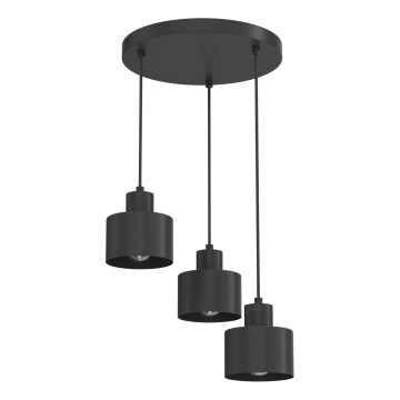PARKLA rippvalgusti kaabliga 3xE27/15W/230V, must