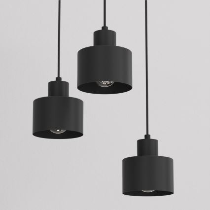PARKLA rippvalgusti kaabliga 3xE27/15W/230V, must