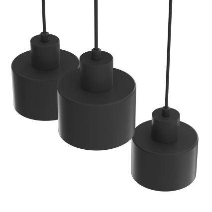 PARKLA rippvalgusti kaabliga 3xE27/15W/230V, must