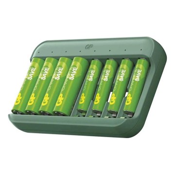 Patareilaadija GP Charge & save 4×AA/AAA 1300 mAh/650 mAh 5V
