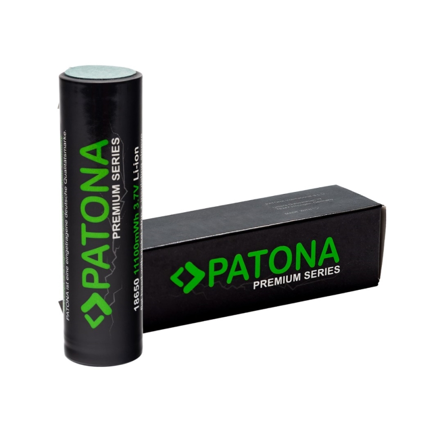 PATONA - Aku 18650 Li-lon 3000mAh PREMIUM 3,7V klemmidega jootmiseks