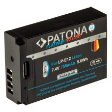 PATONA - Aku Canon LP-E12 750mAh Li-Ion Platinum USB-C laadimisega