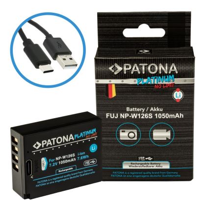 PATONA - Aku Fuji NP-W126S 1050mAh Li-Ion Platinum USB-C laadimisega