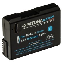 PATONA - Aku Nikon EN-EL14/EN-EL14A 1030mAh Li-Ion Platinum USB-C laadimisega