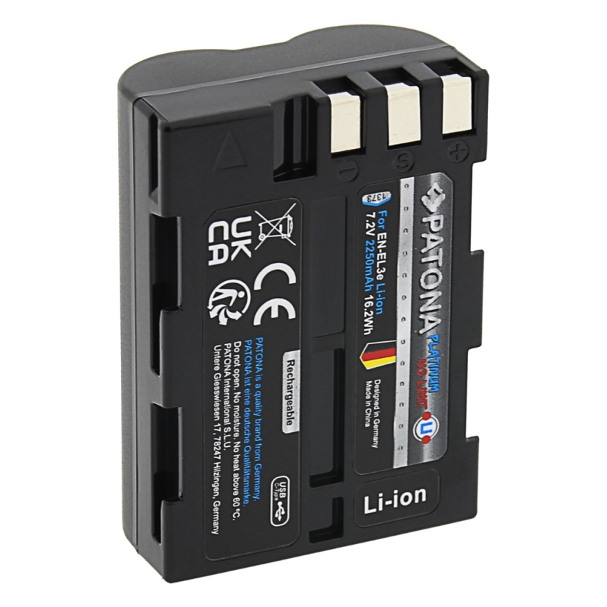 PATONA - Aku Nikon EN-EL3E 2250mAh Li-Ion Platinum USB-C laadimine