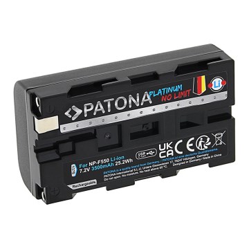 PATONA - Aku Sony NP-F550/F330/F570 3500mAh Li-Ion Platinum USB-C laadimine