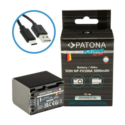 PATONA - Aku Sony NP-FV100 3090mAh Li-Ion Platinum USB-C laadimisega