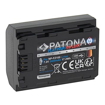 PATONA - Aku Sony NP-FZ100 2400mAh Li-Ion plaatina USB-C