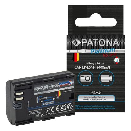 PATONA - Canon LP-E6NH 2600mAh Li-Ion Platinum USB-C akupank
