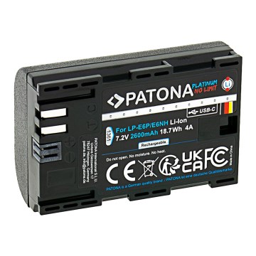 PATONA - Canon LP-E6NH 2600mAh Li-Ion Platinum USB-C akupank