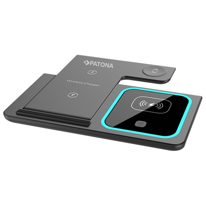 PATONA - Juhtmevaba laadija 3-ühes iPhone jaoks, must