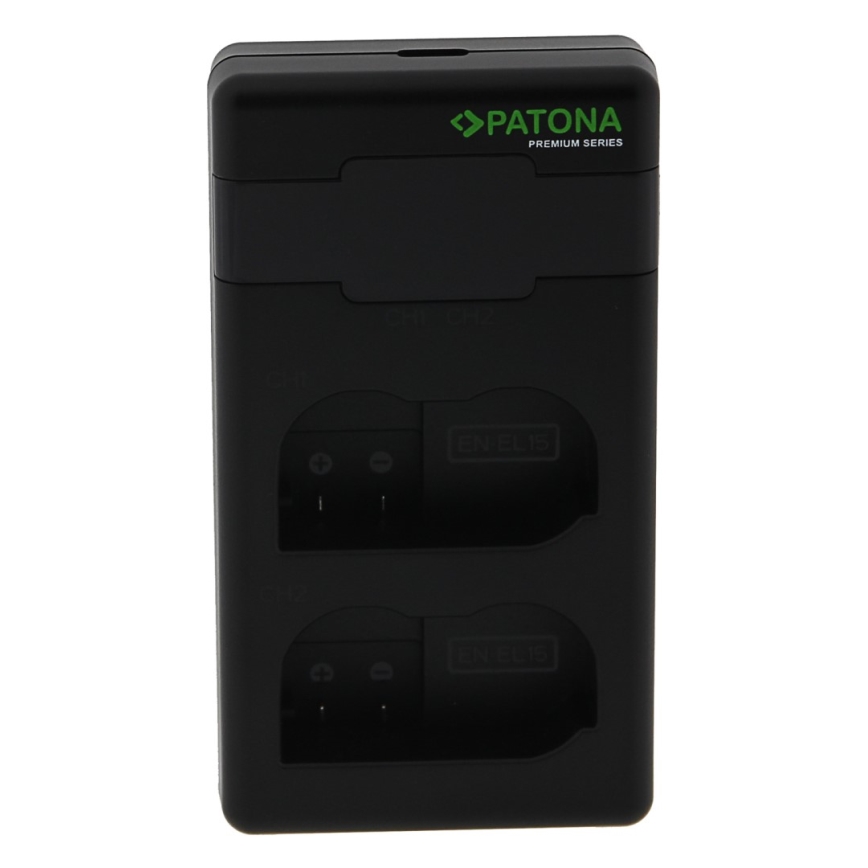 PATONA - Kiirlaadija Dual Nikon EN-EL15/EN-EL15C + kaabel USB-C 0,6m