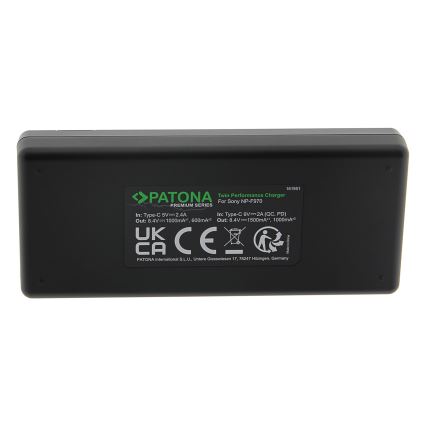 PATONA - Kiirlaadija Dual Sony F550/F750/F970/FM50 + kaabel USB-C 0,6m