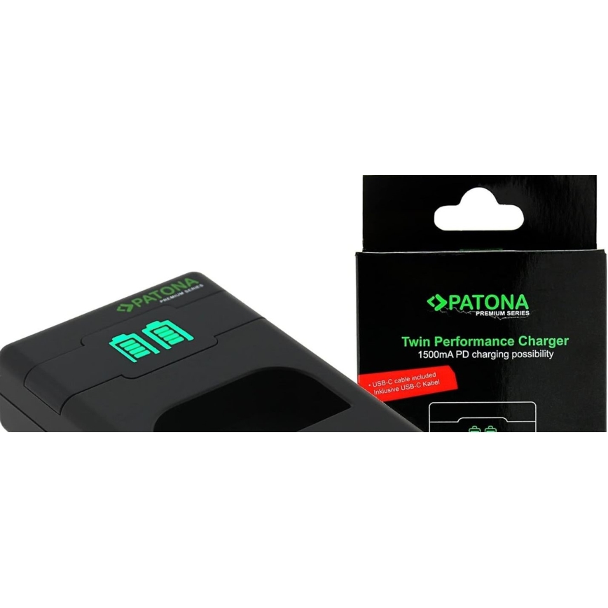 PATONA - Kiirlaadija Dual Sony F550/F750/F970/FM50 + kaabel USB-C 0,6m