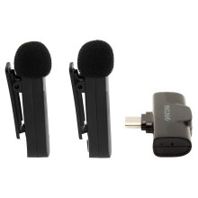 PATONA - KOMPLEKT 2x Juhtmevaba klambriga mikrofon nutitelefonidele USB-C 5V