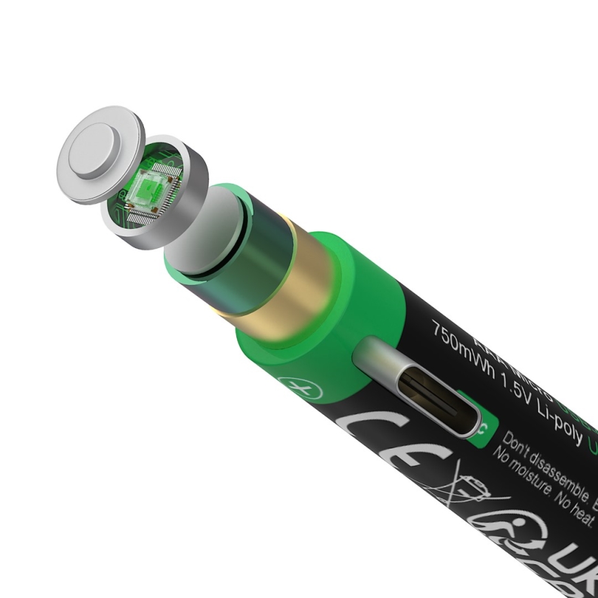 PATONA - KOMPLEKT 4x Aku AAA/LR03 Li-Pol 500mAh 1,5V koos USB-C laadimisega