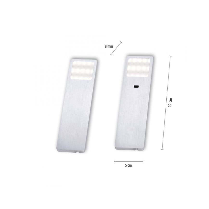 Paul Neuhaus 1120-95-2 - KOMPLEKT 2xLED Mööblivalgusti anduriga HELENA LED/2W/230V