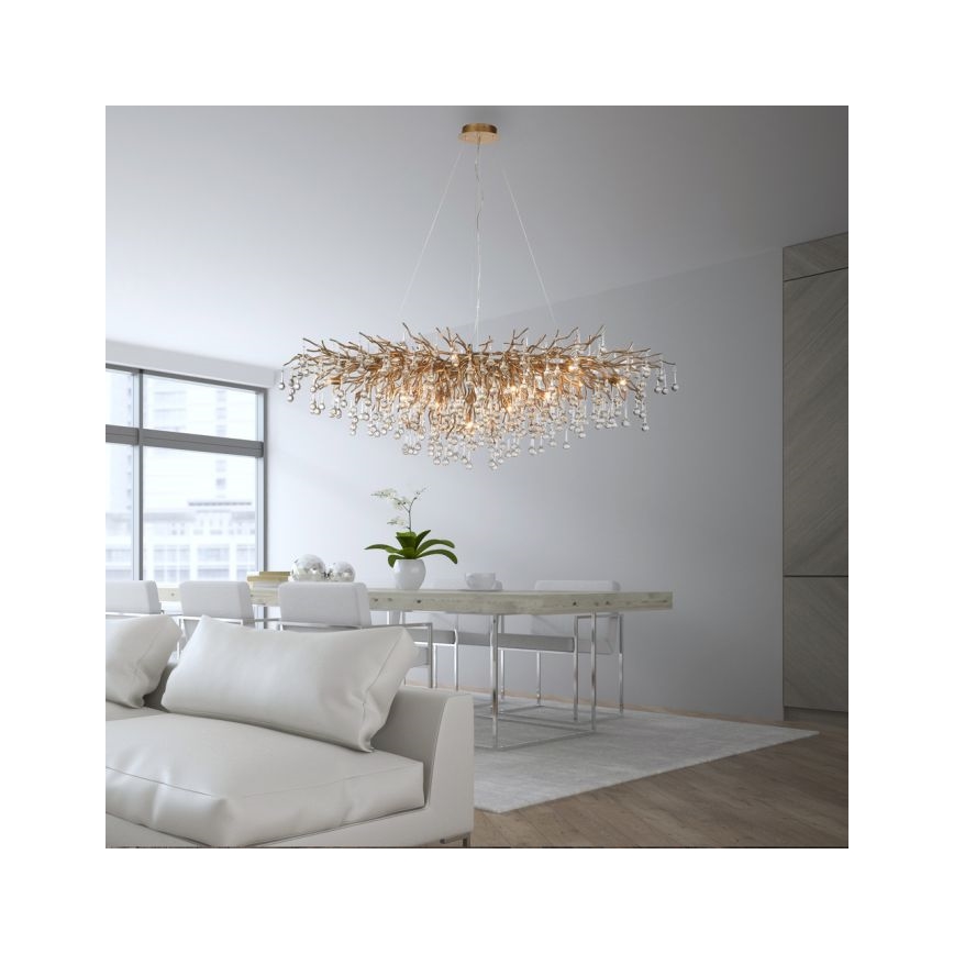 Paul Neuhaus 2031-11 - Lühter ICICLE 15xG9/40W/230V 75x150 cm messing