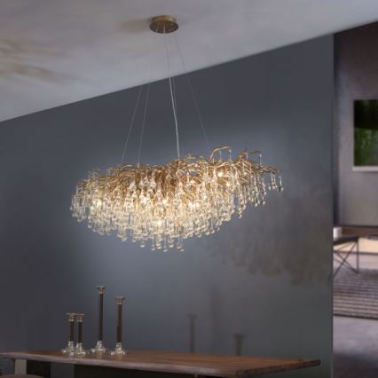 Paul Neuhaus 2031-11 - Lühter ICICLE 15xG9/40W/230V 75x150 cm messing