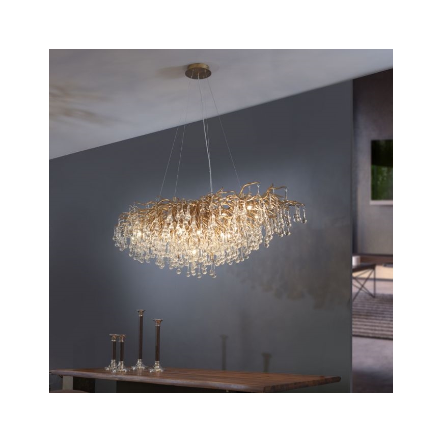 Paul Neuhaus 2031-11 - Lühter ICICLE 15xG9/40W/230V 75x150 cm messing