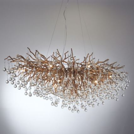 Paul Neuhaus 2031-11 - Lühter ICICLE 15xG9/40W/230V 75x150 cm messing