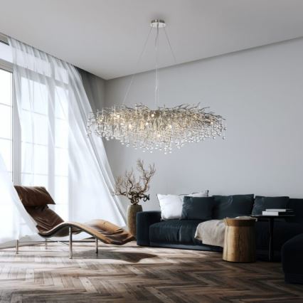 Paul Neuhaus 2031-55 - Lühter ICICLE 15xG9/40W/230V 75x150 cm läikiv kroom