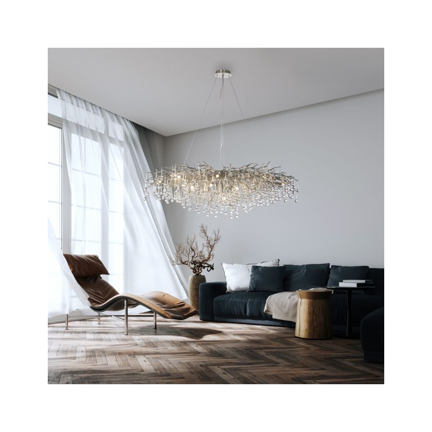 Paul Neuhaus 2031-55 - Lühter ICICLE 15xG9/40W/230V 75x150 cm läikiv kroom