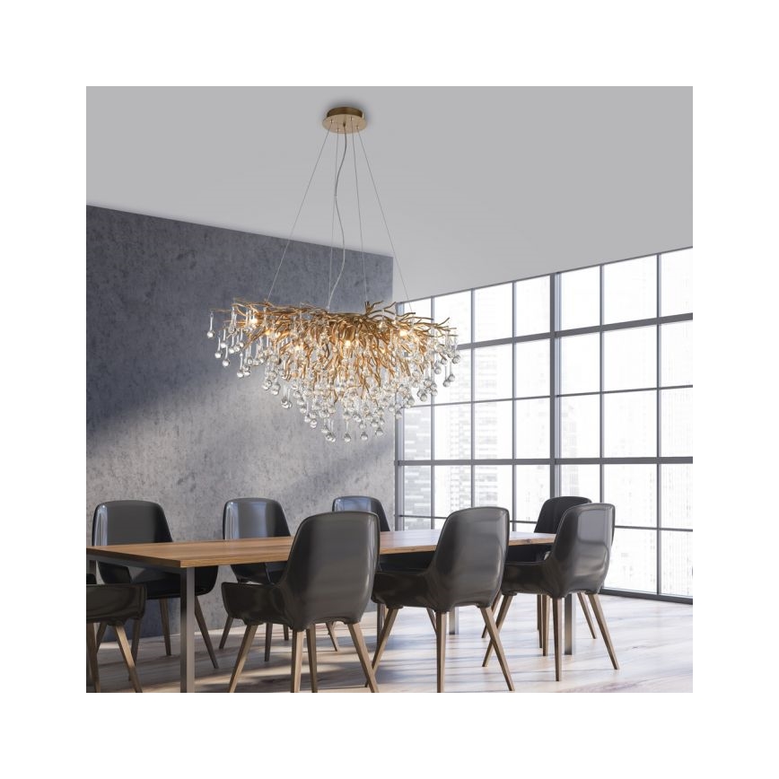 Paul Neuhaus 2192-11 - Lühter ICICLE 10xG9/40W/230V 50x100 cm messing