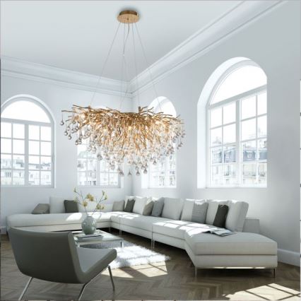 Paul Neuhaus 2192-11 - Lühter ICICLE 10xG9/40W/230V 50x100 cm messing