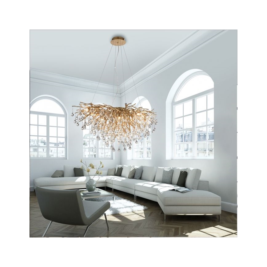 Paul Neuhaus 2192-11 - Lühter ICICLE 10xG9/40W/230V 50x100 cm messing