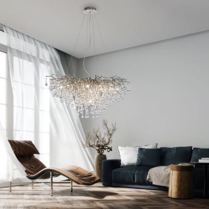 Paul Neuhaus 2192-55 - Lühter ICICLE 10xG9/40W/230V 50x100 cm läikiv kroom
