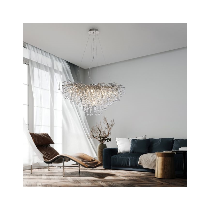 Paul Neuhaus 2192-55 - Lühter ICICLE 10xG9/40W/230V 50x100 cm läikiv kroom