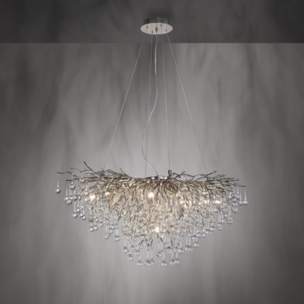 Paul Neuhaus 2192-55 - Lühter ICICLE 10xG9/40W/230V 50x100 cm läikiv kroom