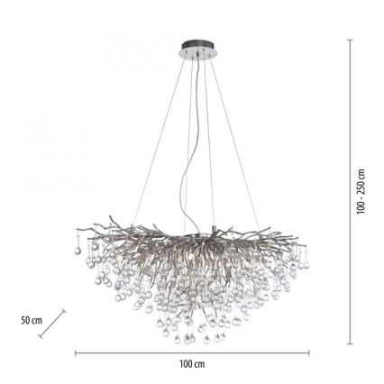 Paul Neuhaus 2192-55 - Lühter ICICLE 10xG9/40W/230V 50x100 cm läikiv kroom