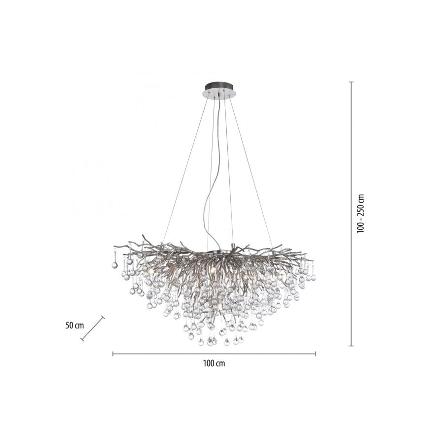 Paul Neuhaus 2192-55 - Lühter ICICLE 10xG9/40W/230V 50x100 cm läikiv kroom
