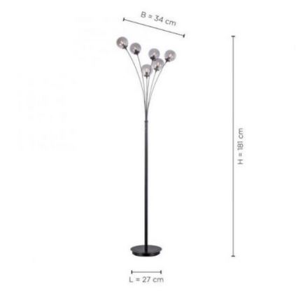 Paul Neuhaus 419-18 - LED Põrandalamp WIDOW 6xG9/3W/230V