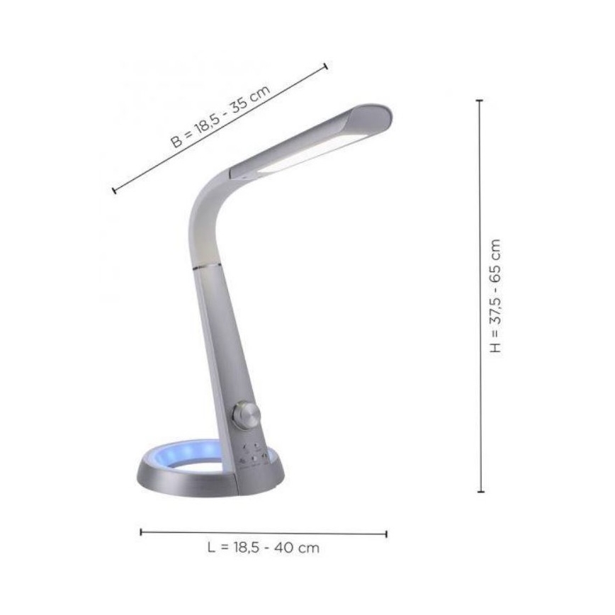 Paul Neuhaus 4591-95 - LED RGB Hämardatav laualamp BILL LED/5,7W/230V 3000-6500K USB + LED/1,6W matt kroom