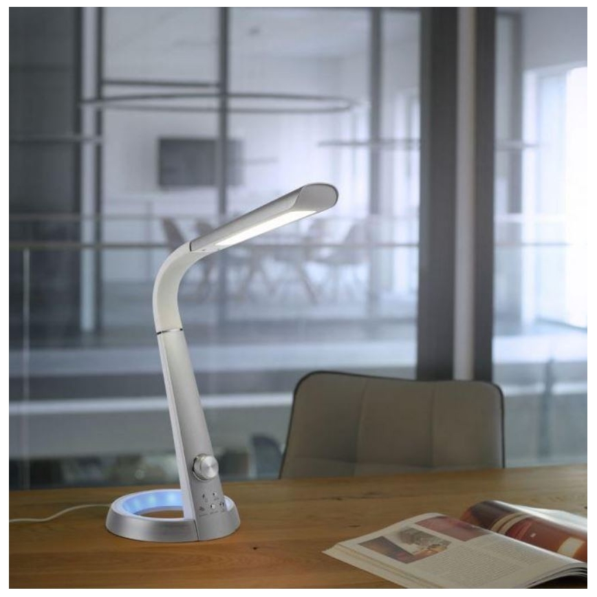 Paul Neuhaus 4591-95 - LED RGB Hämardatav laualamp BILL LED/5,7W/230V 3000-6500K USB + LED/1,6W matt kroom