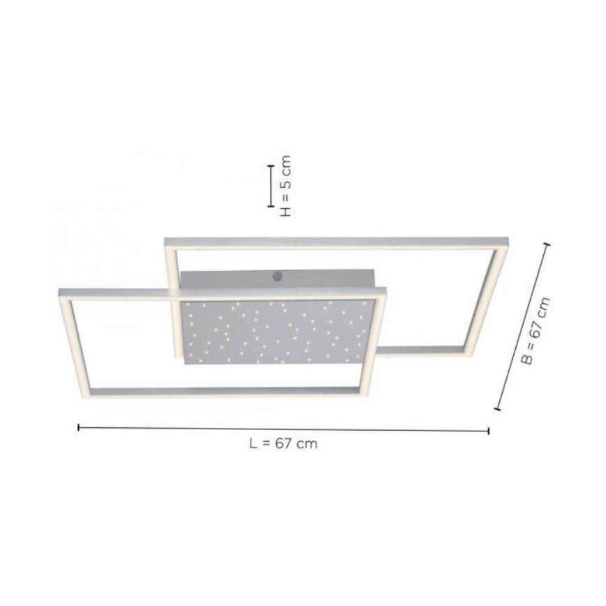 Paul Neuhaus 6024-55 - LED Hämardatav pinnale kinnitatav lühter YUKI LED/49W/230V + Pult