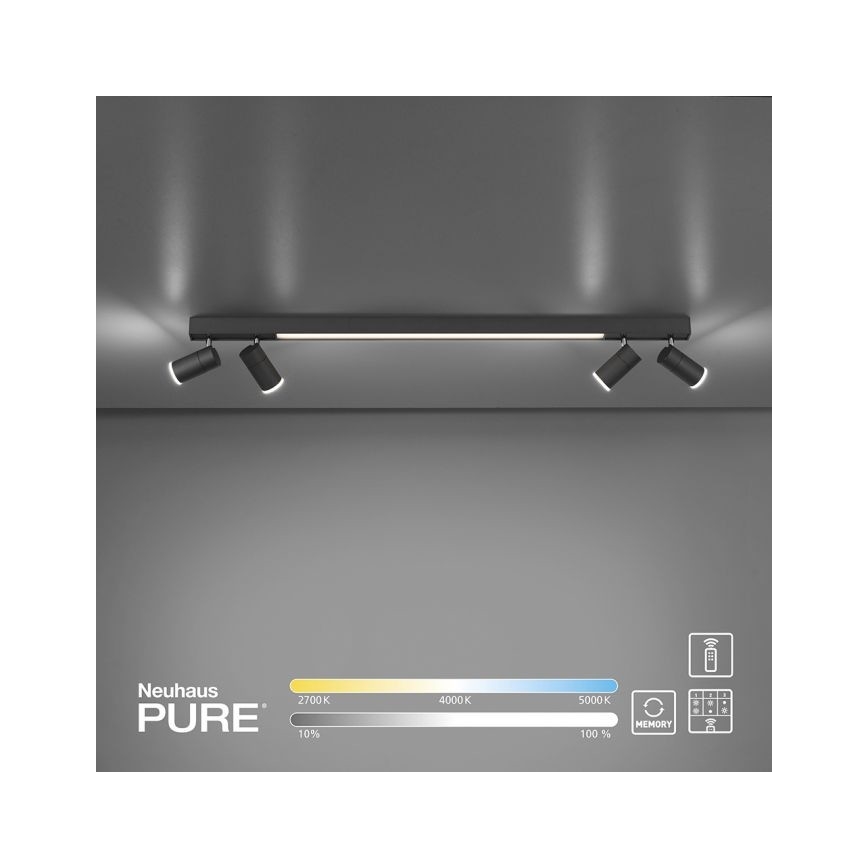 Paul Neuhaus 6121-13 - LED Hämardatav kohtvalgusti PURE 4xLED/4W/230V + LED/9W 2700-5000K + kaugjuhtimispult