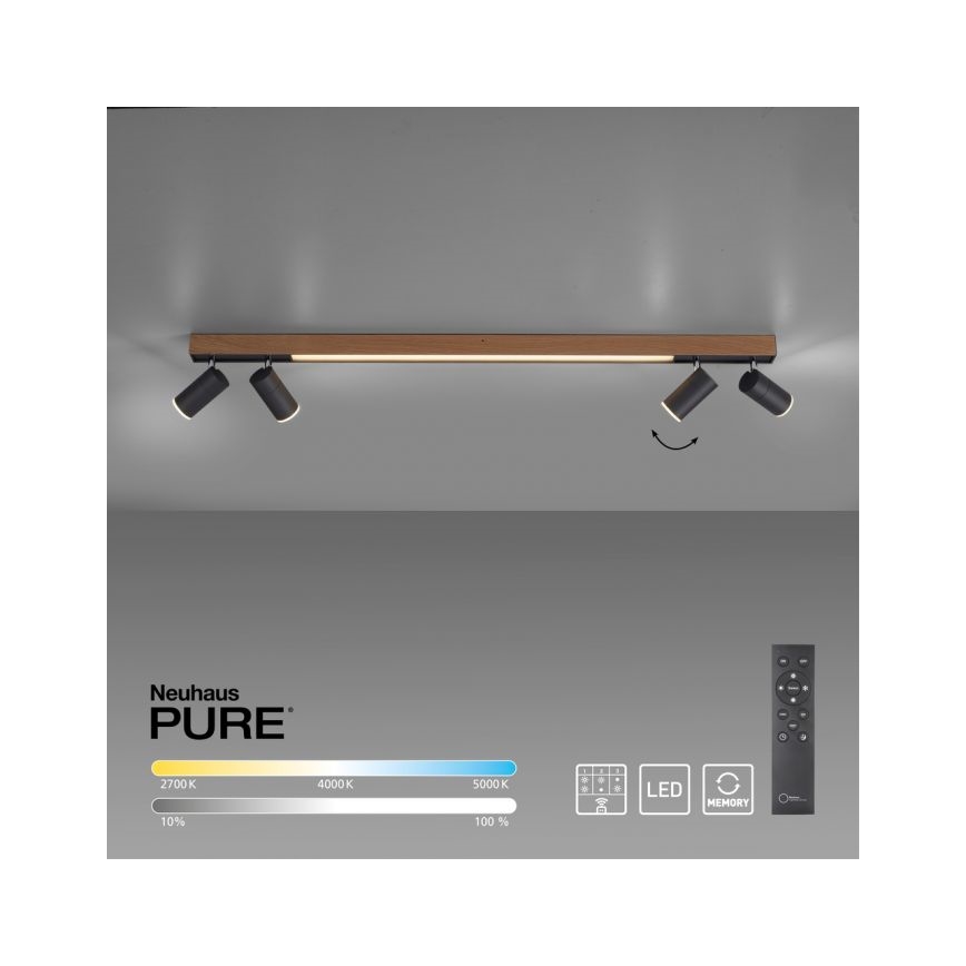 Paul Neuhaus 6121-79 - LED Hämardatav kohtvalgusti PURE 4xLED/4W/230V + LED/9W 2700-5000K + kaugjuhtimispult