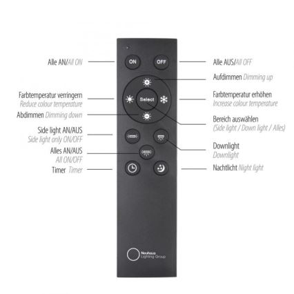 Paul Neuhaus 6121-79 - LED Hämardatav kohtvalgusti PURE 4xLED/4W/230V + LED/9W 2700-5000K + kaugjuhtimispult