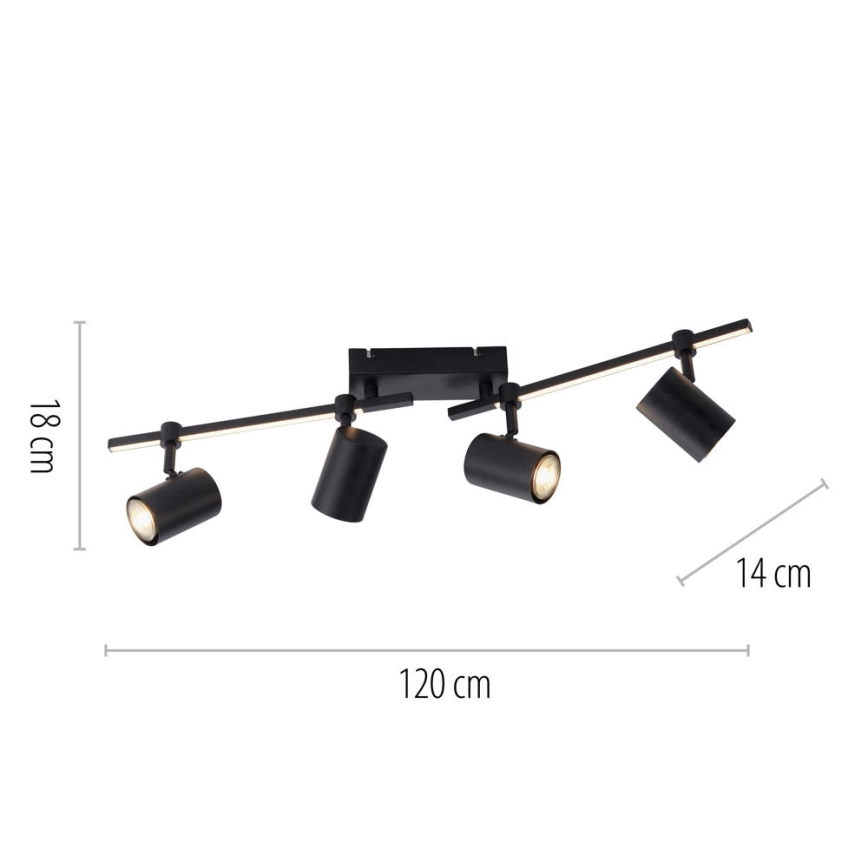 Paul Neuhaus 6525-18 - LED Kohtvalgusti BARIK 4xGU10/4,5W/230V + LED/10W