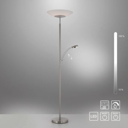 Paul Neuhaus 655-55 - LED Hämardatav põrandalamp ALFRED 1xLED/28W+1xLED/4W/230V läikiv kroom