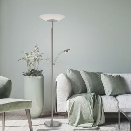 Paul Neuhaus 655-55 - LED-hämardatav põrandalamp ALFRED LED/28W+LED/4W/230V läikiv kroom